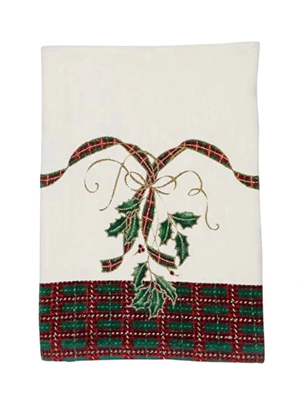 Lenox Set of 2 Holiday Nouveau Finger Tip Towels Traditional Christmas